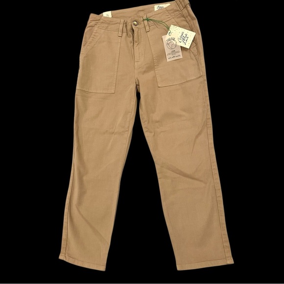 cosmic blue love Pants - New With Tags.  Woman’s Cosmic Blue Love Ankle Cargo Tan Sz. 29 Nice!